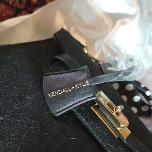 Kendall & Kylie Black Tote with Gold Details